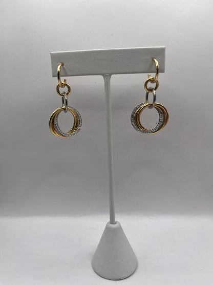 Cartier 18K Gold & Diamond Trinity Earrings
