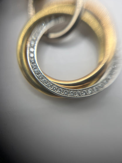 Cartier 18K Gold & Diamond Trinity Earrings