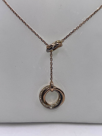 Cartier 18K Gold & Diamond Trinity Necklace