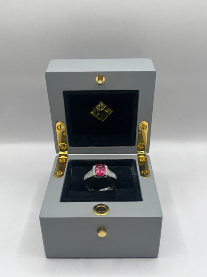 Kat Florence 18K Gold Rubellite & Diamond Ring