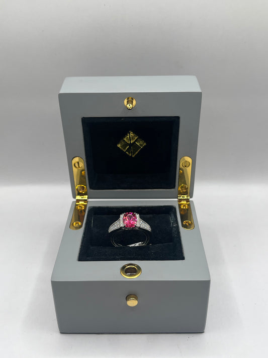 Kat Florence 18K Gold Rubellite & Diamond Ring