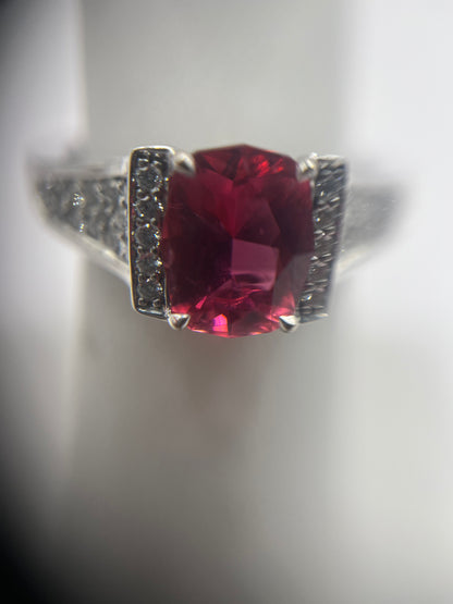 Kat Florence 18K Gold Rubellite & Diamond Ring