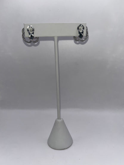 Chanel 18K White Gold & Diamond "Fil De Camelia"Earrings