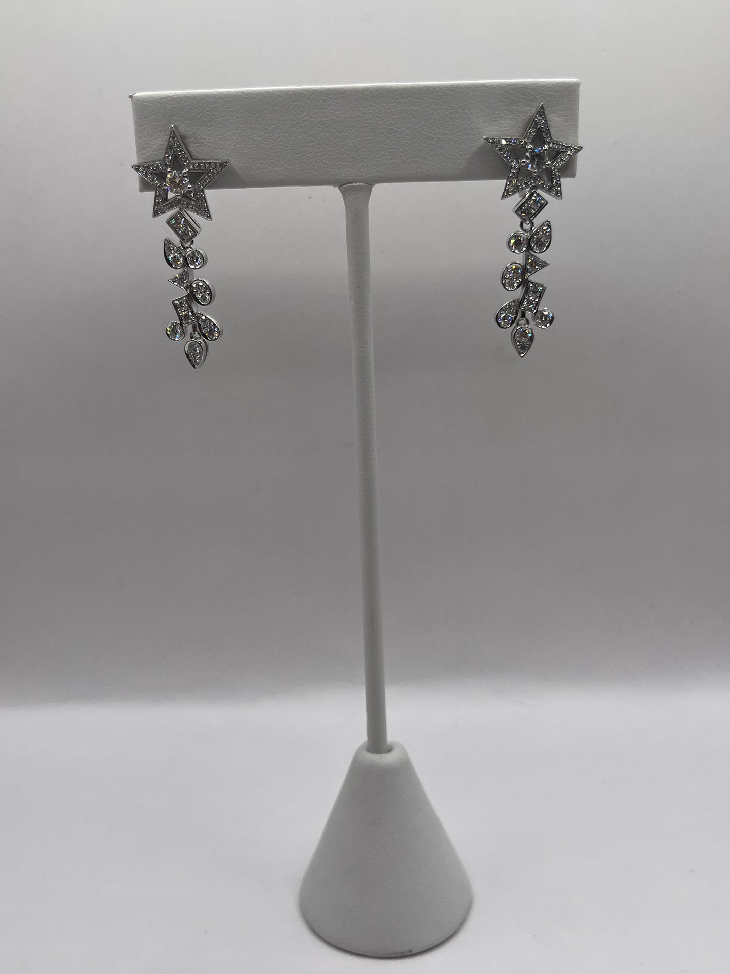 Chanel 18K White Gold & Diamond "Etoile Filante" Earrings