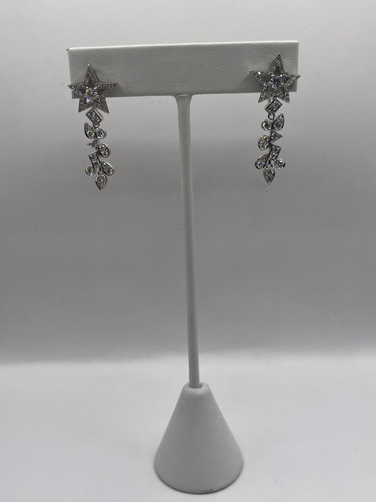Chanel 18K White Gold & Diamond "Etoile Filante" Earrings