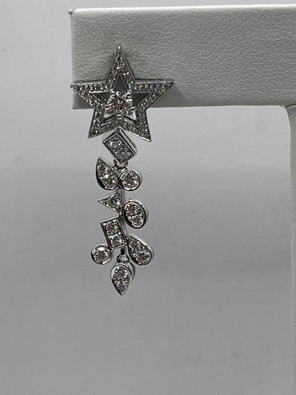 Chanel 18K White Gold & Diamond "Etoile Filante" Earrings