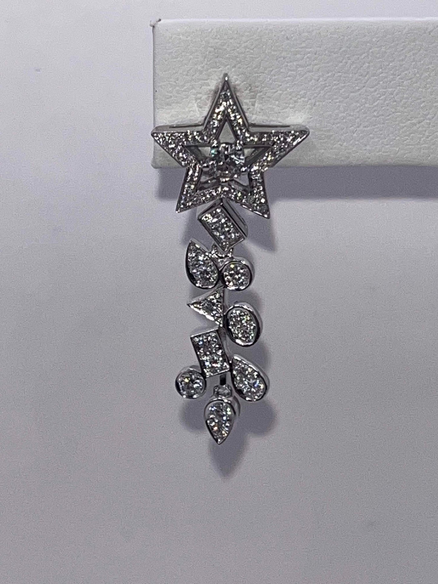 Chanel 18K White Gold & Diamond "Etoile Filante" Earrings