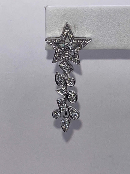 Chanel 18K White Gold & Diamond "Etoile Filante" Earrings