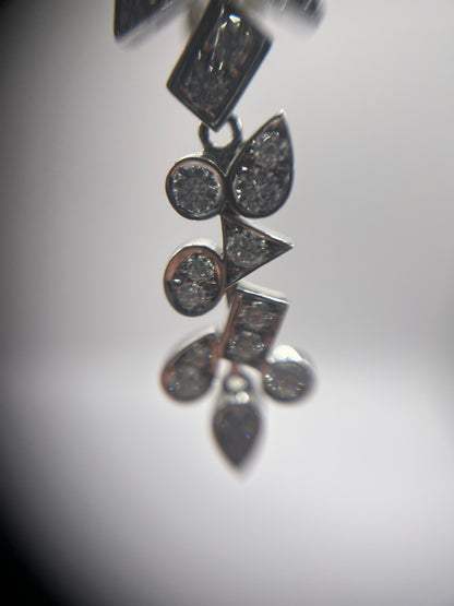 Chanel 18K White Gold & Diamond "Etoile Filante" Earrings