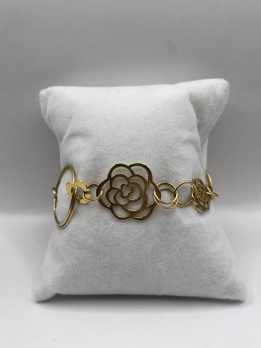 Chanel 18K Yellow Gold "Camelia" Bracelet