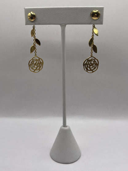 Chanel 18K Yellow Gold & Diamond "Bouton De Camelia" Earrings