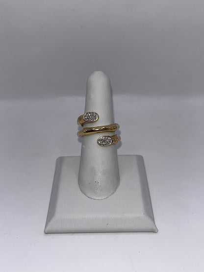 John Hardy 18K Yellow Gold & Diamond "Bamboo" Ring