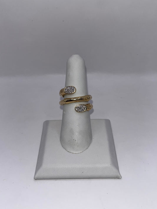 John Hardy 18K Yellow Gold & Diamond "Bamboo" Ring