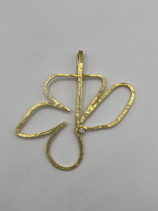 H. Stern 18K Yellow Gold & Diamond Oscar Niemeyer Pendant