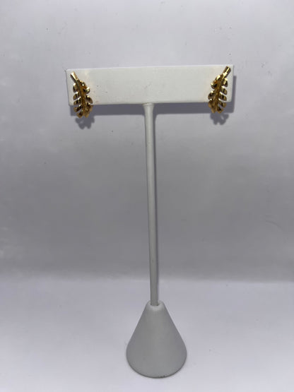 Chanel 18K Yellow Gold "Plume" Earrings