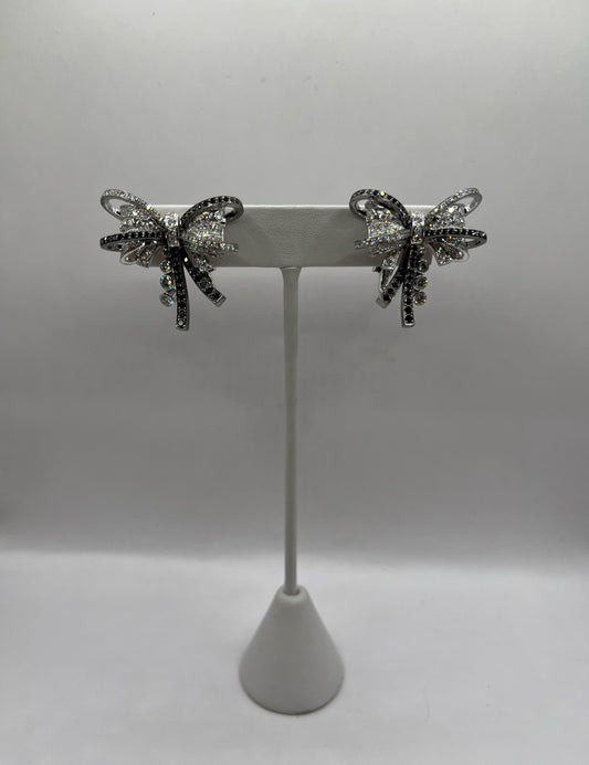 1932 Chanel 18K White Gold & Diamond "Rudan Collection" Bowtie Earrings