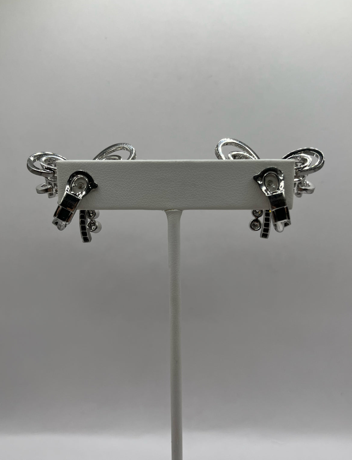 1932 Chanel 18K White Gold & Diamond "Rudan Collection" Bowtie Earrings