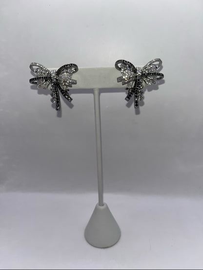 1932 Chanel 18K White Gold & Diamond "Rudan Collection" Bowtie Earrings