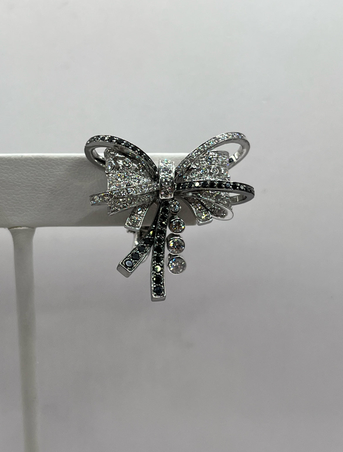 1932 Chanel 18K White Gold & Diamond "Rudan Collection" Bowtie Earrings