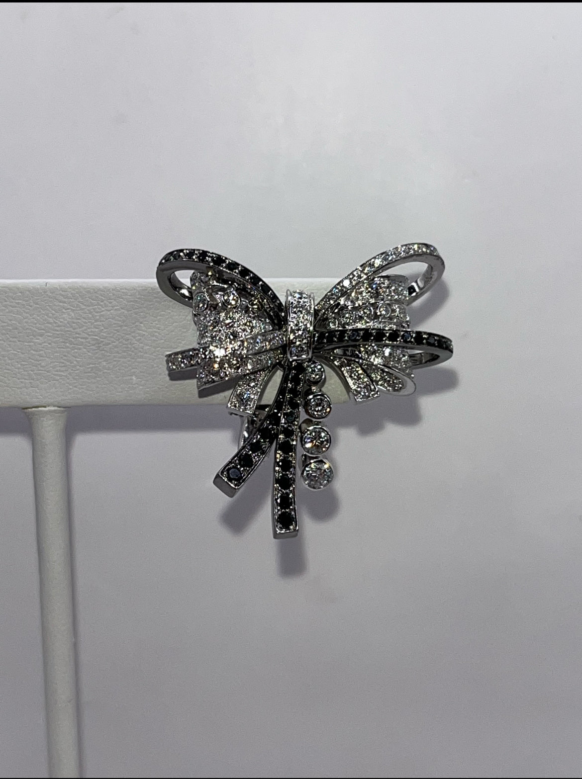 1932 Chanel 18K White Gold & Diamond "Rudan Collection" Bowtie Earrings