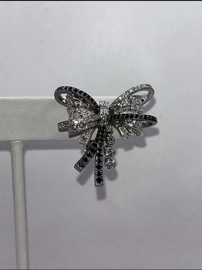 1932 Chanel 18K White Gold & Diamond "Rudan Collection" Bowtie Earrings