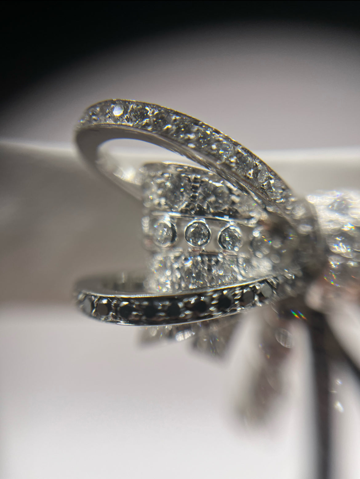 1932 Chanel 18K White Gold & Diamond "Rudan Collection" Bowtie Earrings