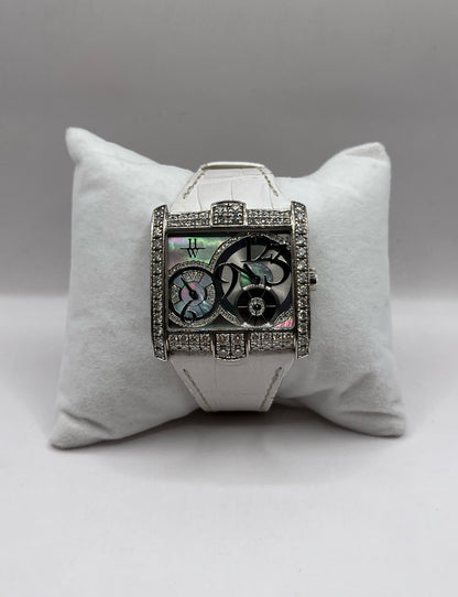 Harry Winston 18K White Gold & Diamond "Avenue C" Watch