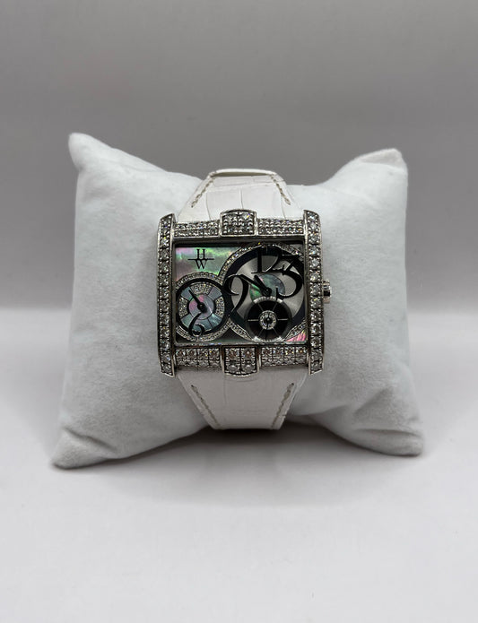 Harry Winston 18K White Gold & Diamond "Avenue C" Watch