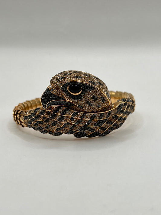 Roberto Coin 18K Rose Gold Diamond & Onyx Hawk Bracelet
