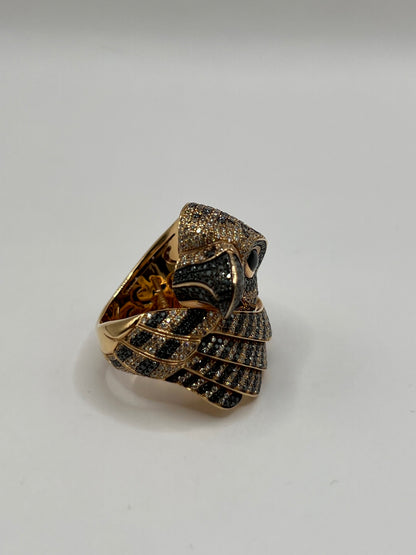 Roberto Coin 18K Rose Gold Diamond & Onyx Hawk Ring