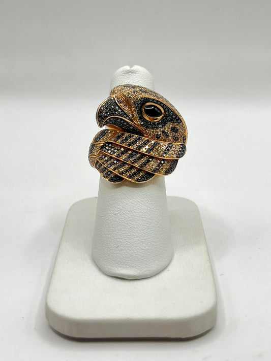 Roberto Coin 18K Rose Gold Diamond & Onyx Hawk Ring