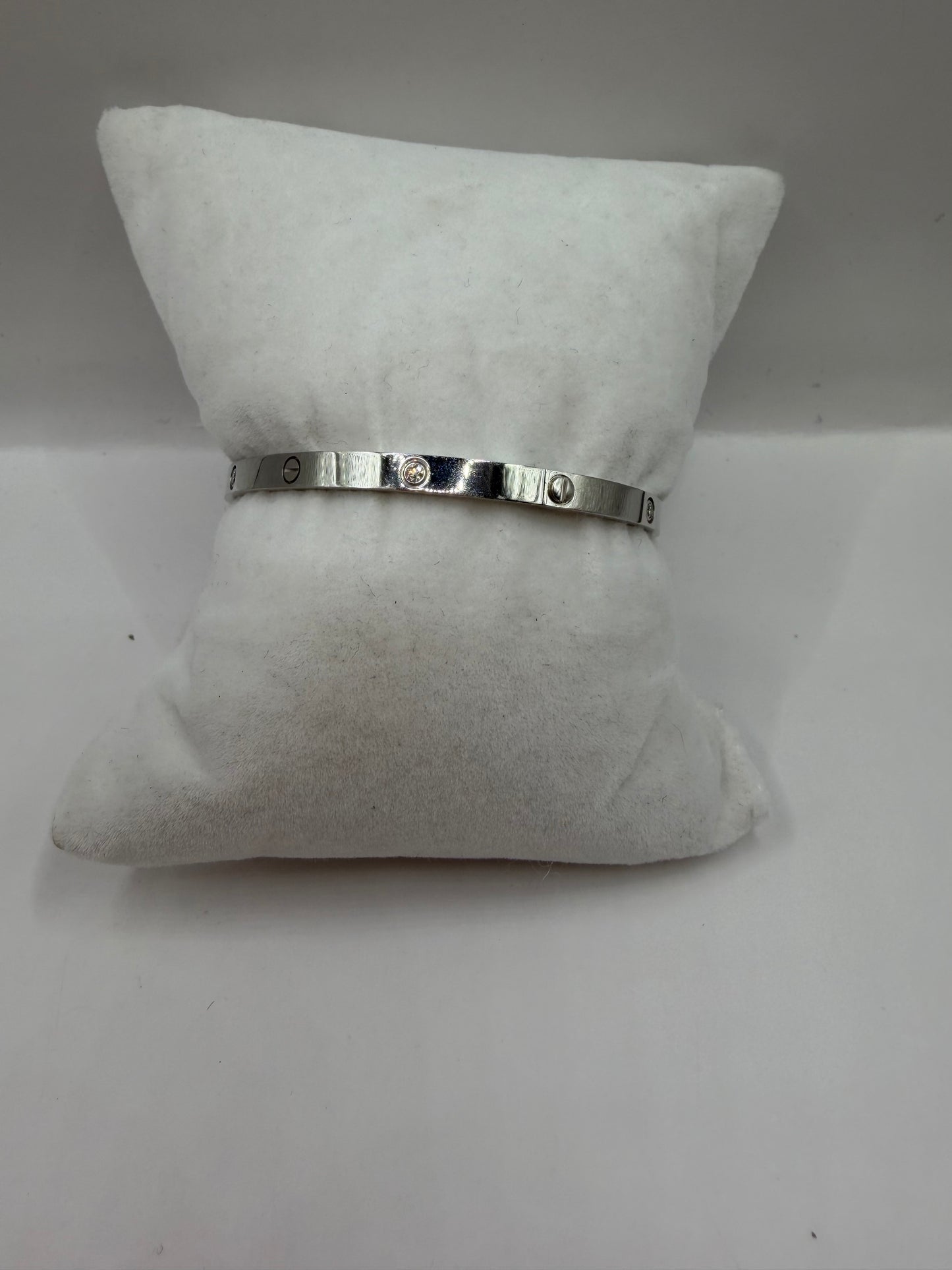 Cartier 18K White Gold "Love" Bracelet with Diamonds