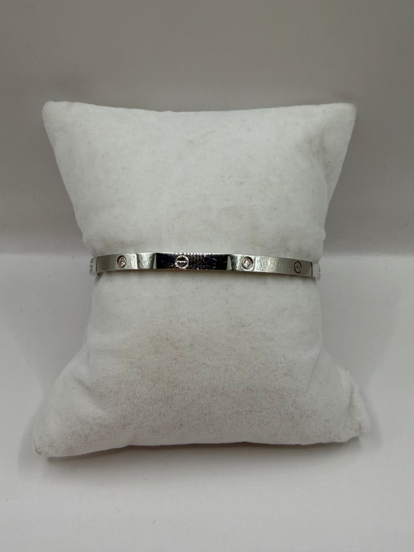Cartier 18K White Gold "Love" Bracelet with Diamonds