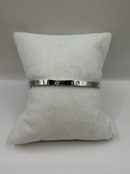 Cartier 18K White Gold "Love" Bracelet with Diamonds
