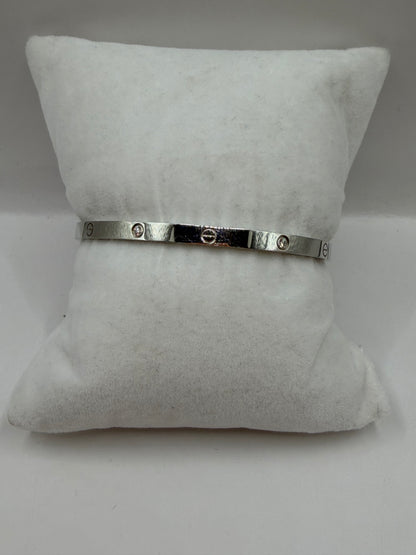 Cartier 18K White Gold "Love" Bracelet with Diamonds