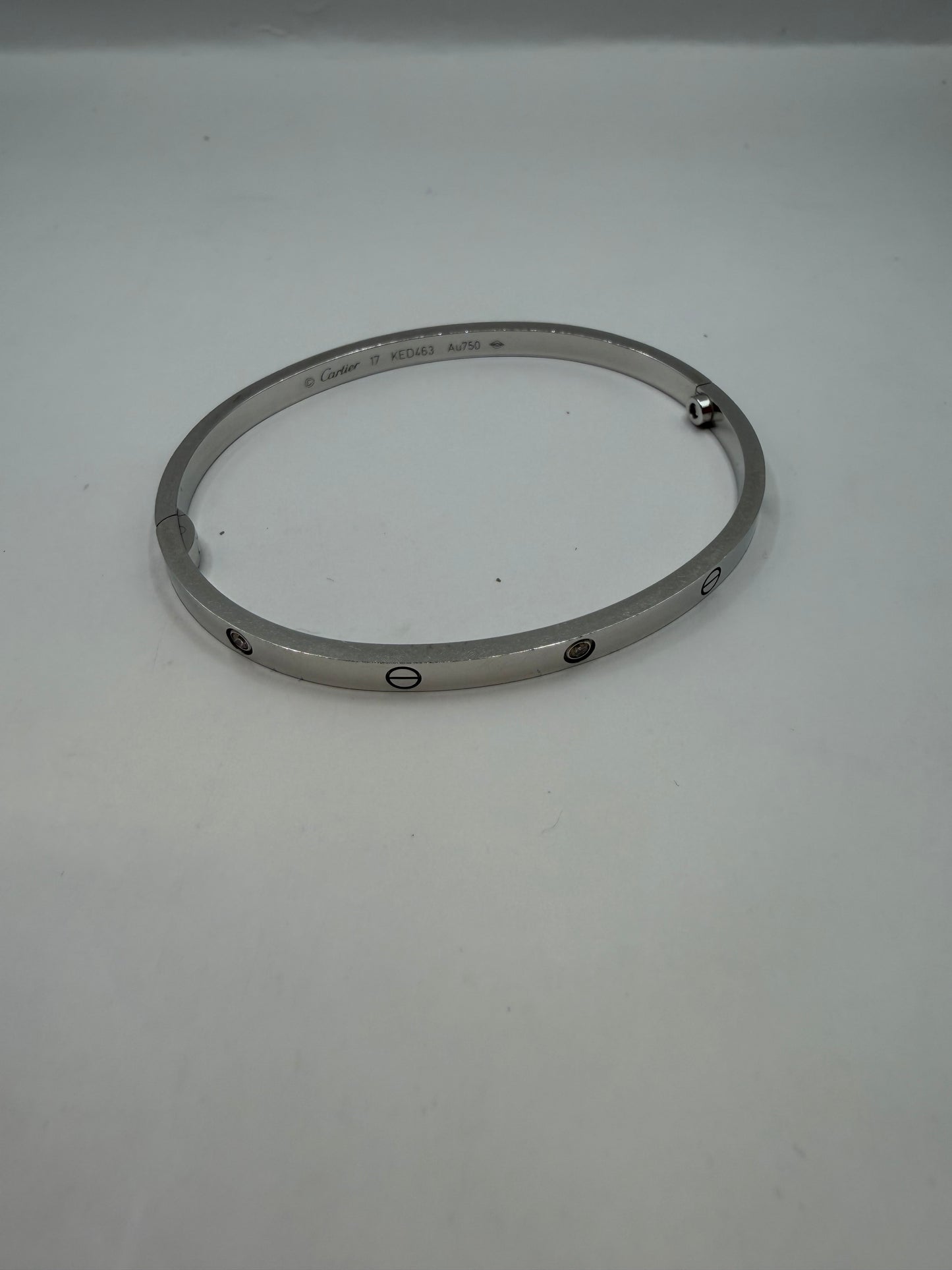 Cartier 18K White Gold "Love" Bracelet with Diamonds