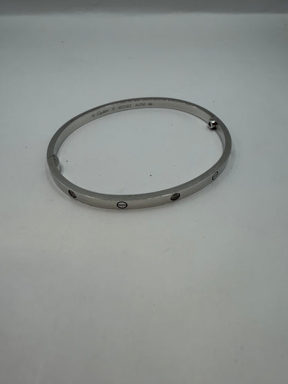 Cartier 18K White Gold "Love" Bracelet with Diamonds