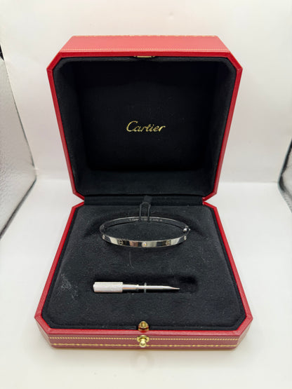 Cartier 18K White Gold "Love" Bracelet with Diamonds