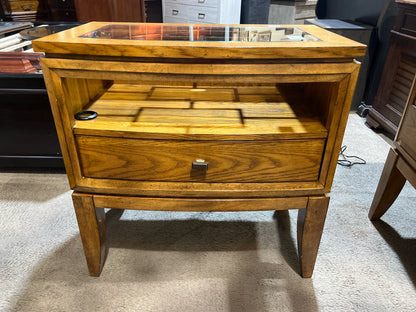 Fairmont Designs Single Drawer Wood & Glass Top Nightstand