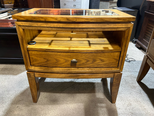 Fairmont Designs Single Drawer Wood & Glass Top Nightstand