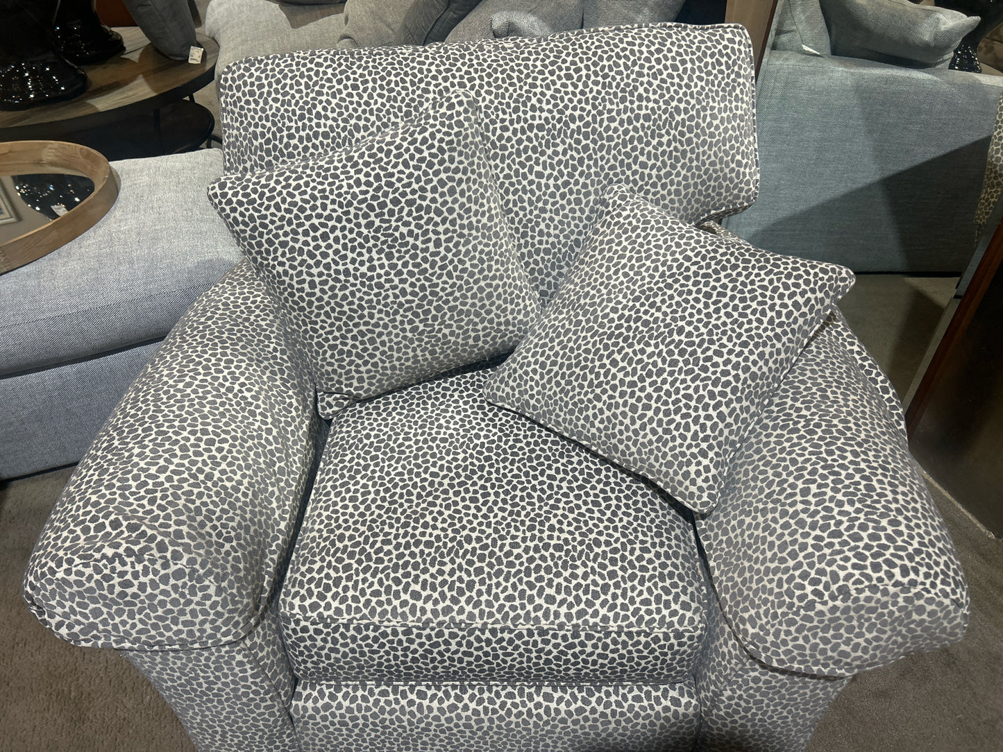 Gray & White Cheetah Print Chair