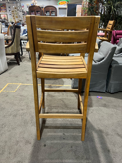 Tan Teak Bar Stool