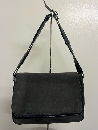 Shinola Detroit Gray Suede Shoulder Bag
