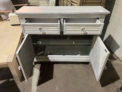 Gray 2 Door 2 Drawer Wood Cabinet