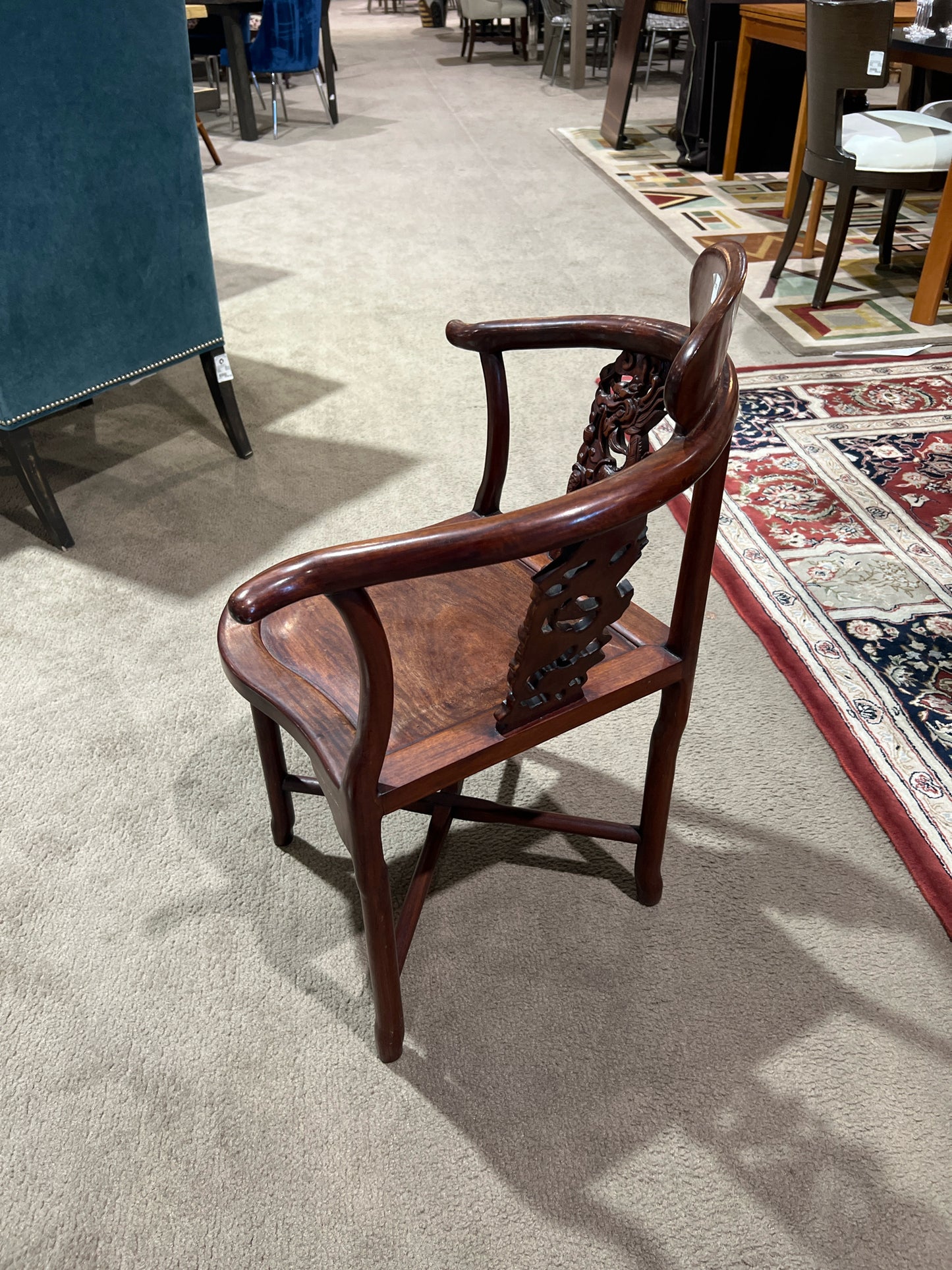 Rosewood Asian Corner Chair