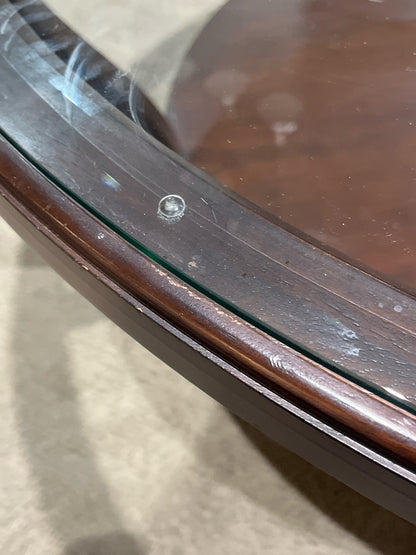 Ethan Allen Round Glass Top Coffee Table