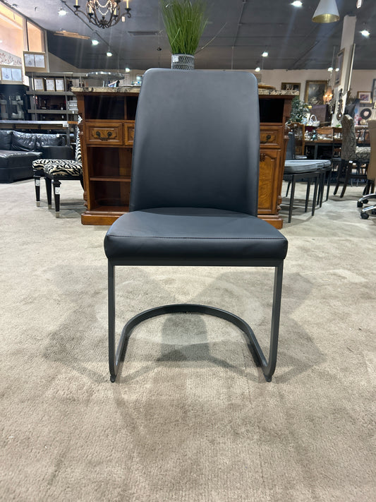 Black Faux Leather Dining Chair