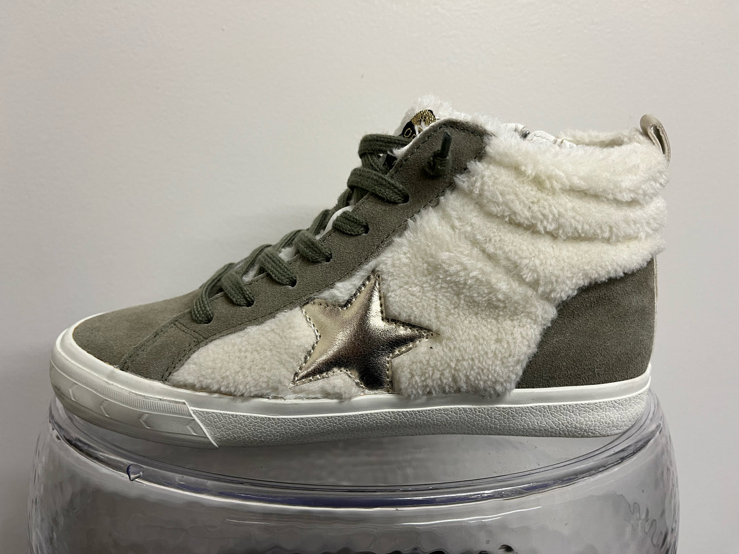 Vintage Havana Sage Suede & Faux Fur Sneakers