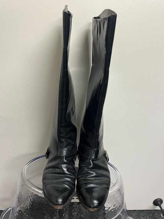 Charles David Black Leather Riding Boots