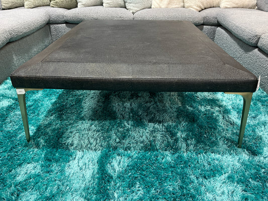 Black Shagreen Leather Coffee Table